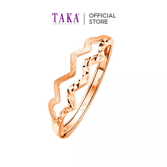 TAKA Jewellery Dolce 18K Gold Ring Wave