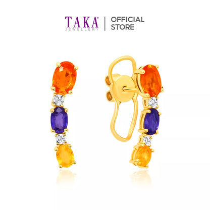 TAKA Jewellery Sapphire Diamond Earrings 18K Gold