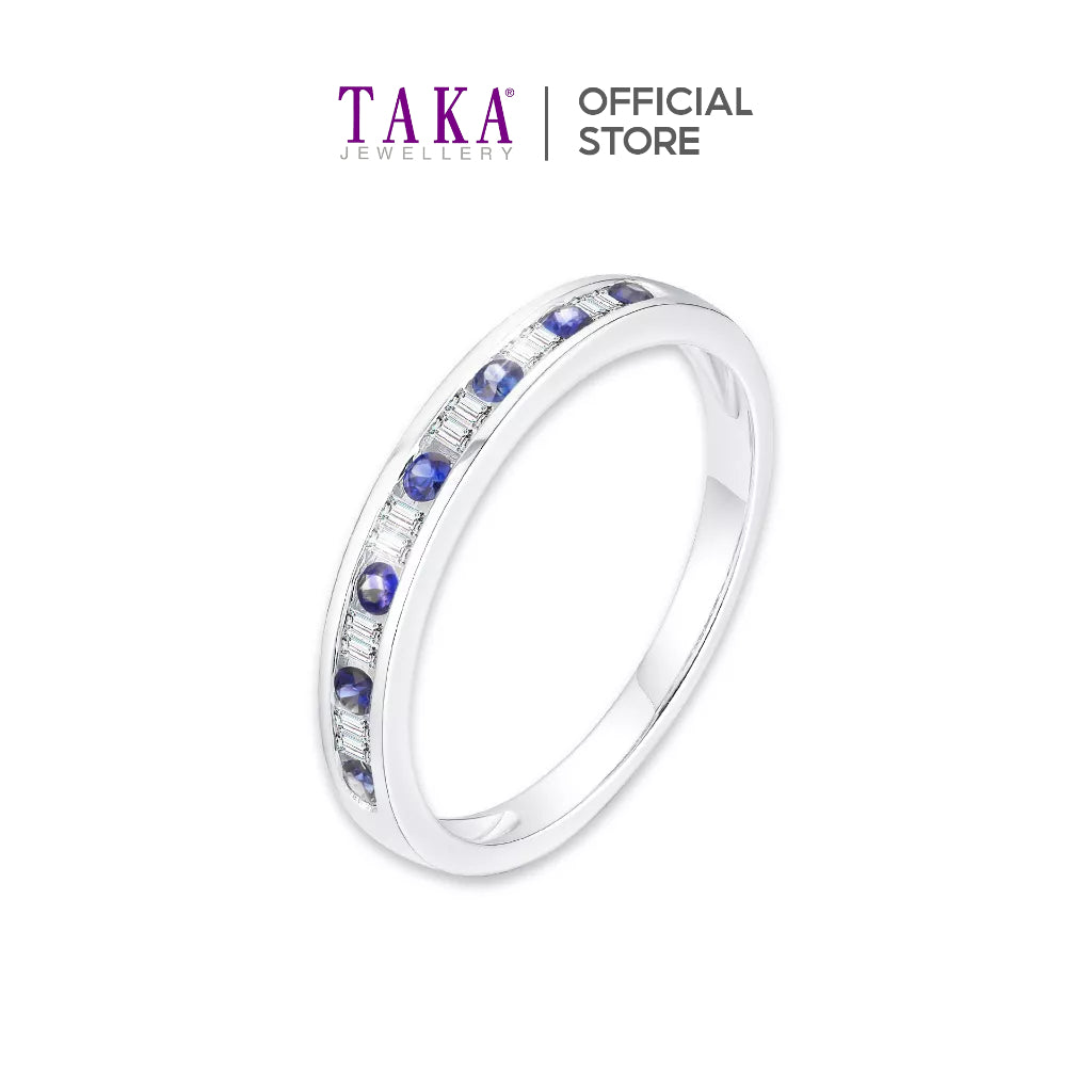 TAKA Jewellery Spectra Ruby/Blue Sapphire Gold Diamond Ring 9K