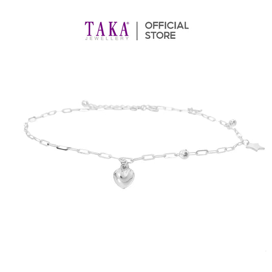 TAKA Jewellery Dolce 18K Gold Anklet Heart and Star