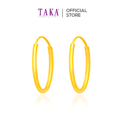 TAKA Jewellery 999 Pure Gold 5G Hoop Earrings