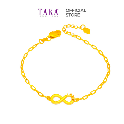 TAKA Jewellery 916 Gold Bracelet Infinity LOVE