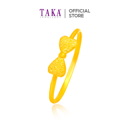 TAKA Jewellery 916 Gold Ring Ribbon Bow