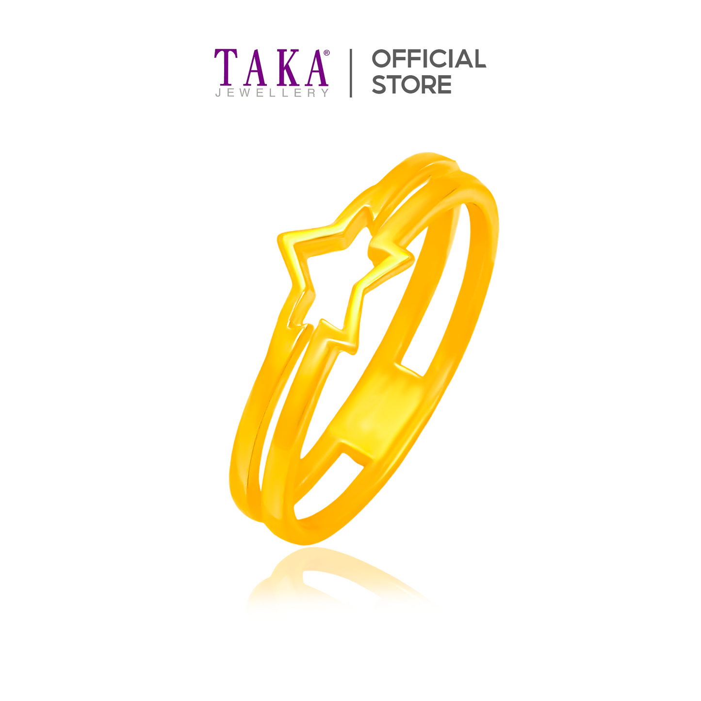 TAKA Jewellery 916 Gold Ring Star