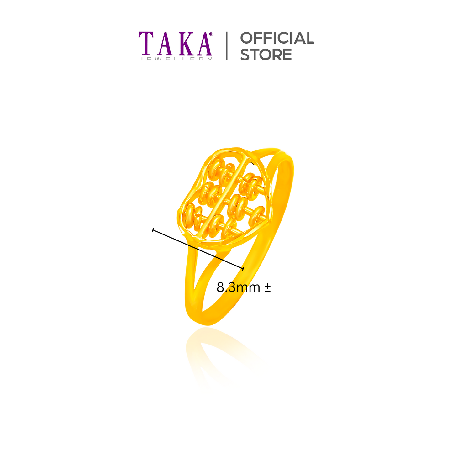 TAKA Jewellery 916 Gold Ring Heart-shaped Abacus