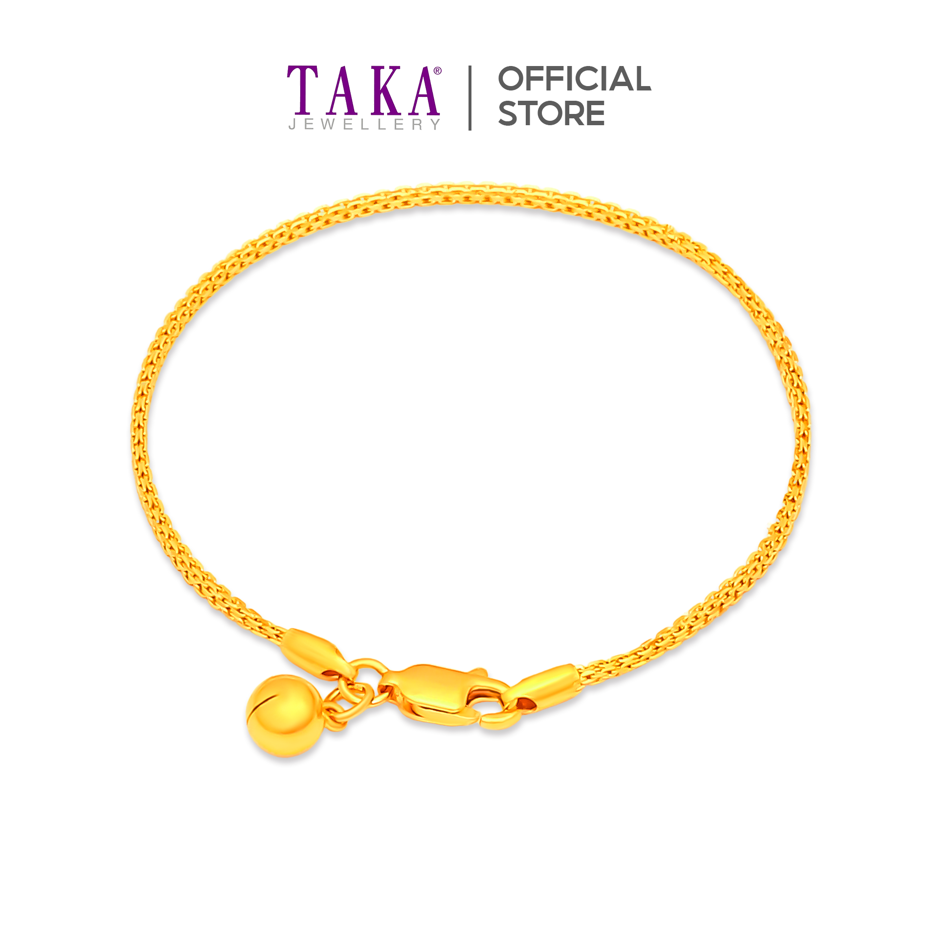 TAKA Jewellery 916 Gold Bracelet with Bell - TAKA Jewellery