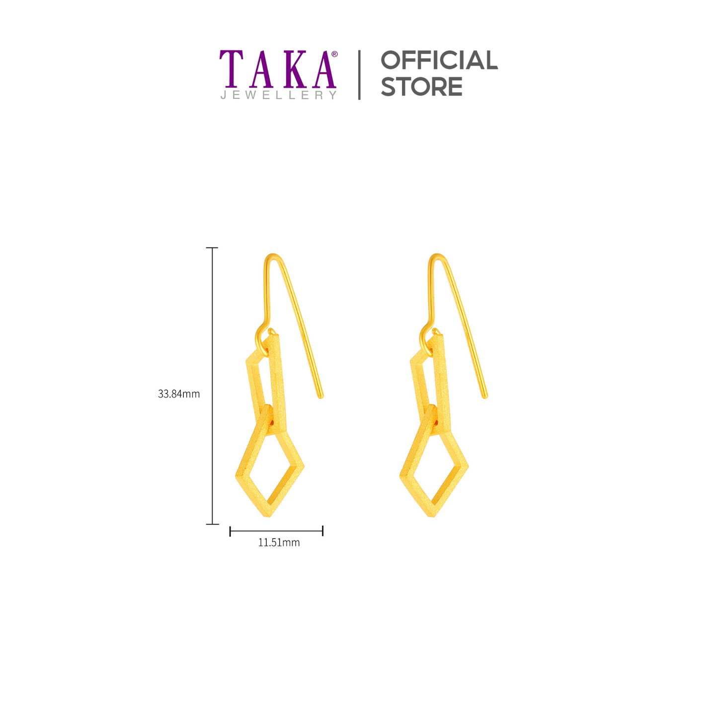 TAKA Jewellery 999 Pure Gold Matching Set - Necklace, Earrings and Bracelet