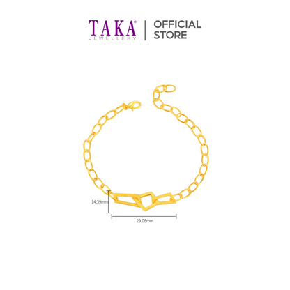 TAKA Jewellery 999 Pure Gold Matching Set - Necklace, Earrings and Bracelet