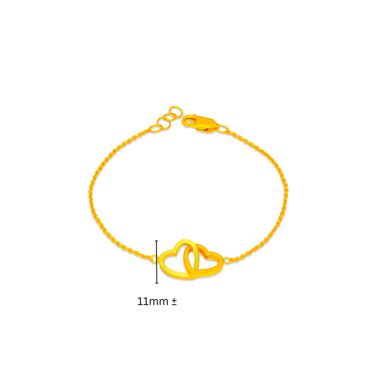 TAKA Jewellery 916 Gold Bracelet Hearts