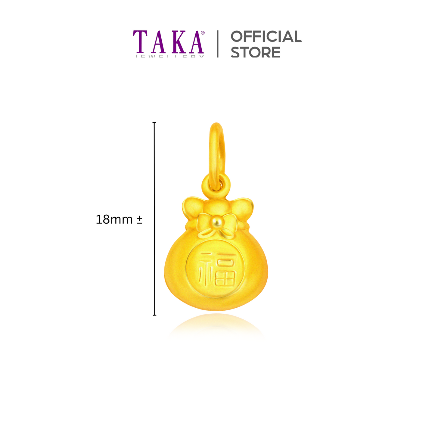 TAKA Jewellery 916 Gold Pendant Fortune Bag