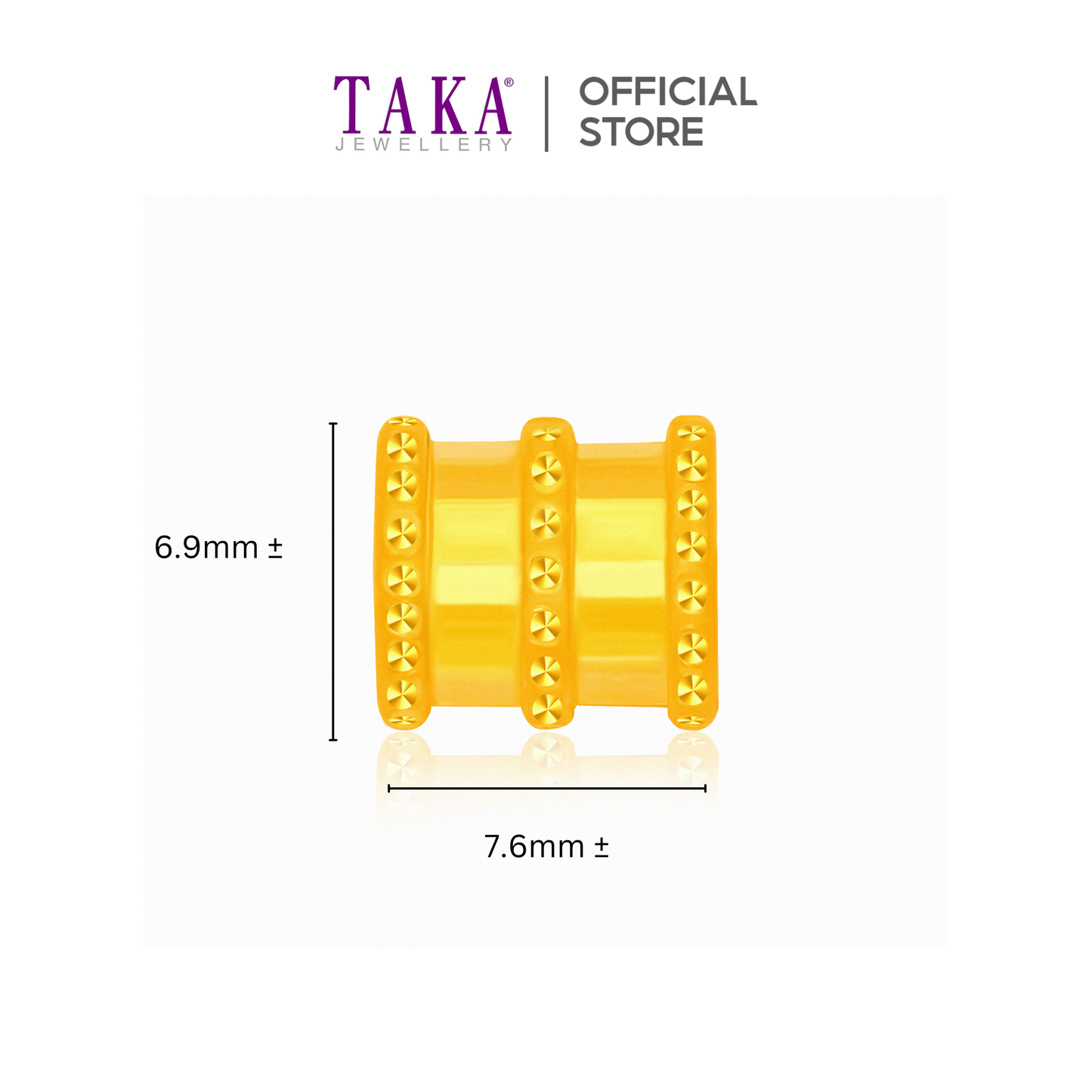 TAKA Jewellery 999 Pure Gold Barrel Charm