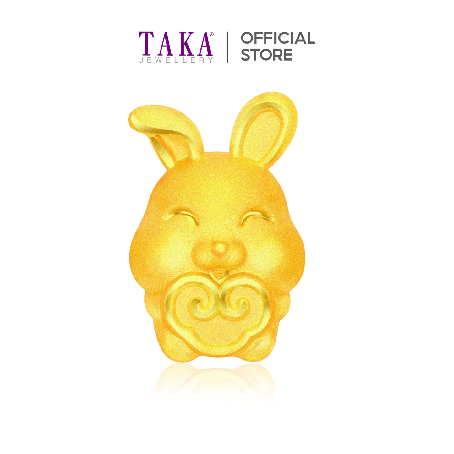 TAKA Jewellery 999 Pure Gold Charm Bunny with Ruyi