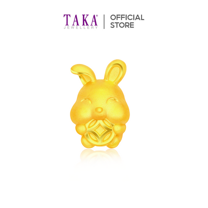 TAKA Jewellery 999 Pure Gold Charm Bunny with Coin