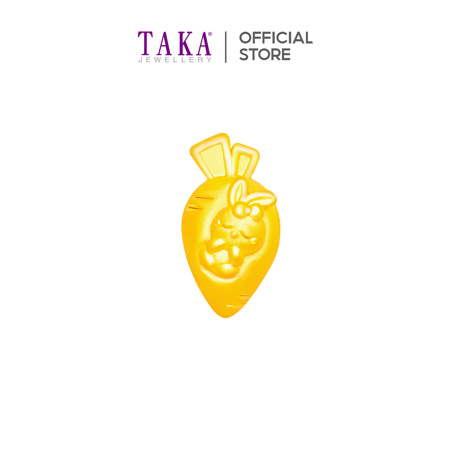 TAKA Jewellery 999 Pure Gold Charm Carrot with Bunny