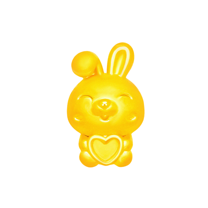 TAKA Jewellery 999 Pure Gold Charm Bunny Hugging Heart