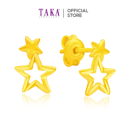 TAKA Jewellery 916 Gold Earrings Starry