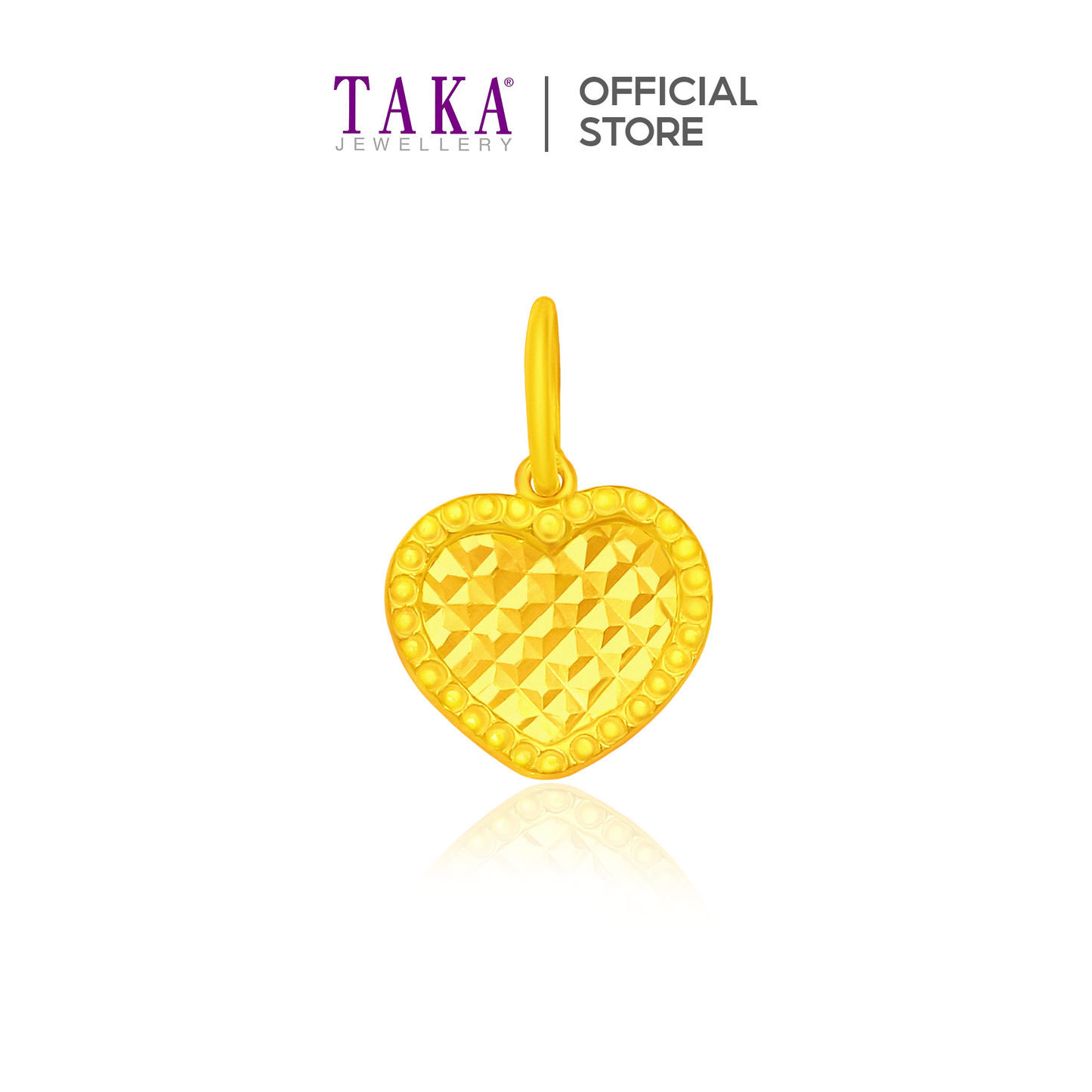 TAKA Jewellery 916 Gold Pendant Heart-shaped