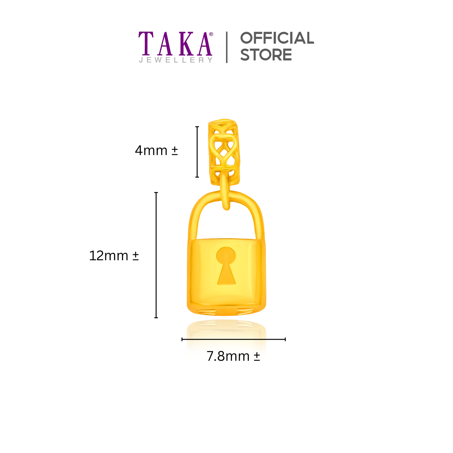TAKA Jewellery 916 Gold Charm Lock
