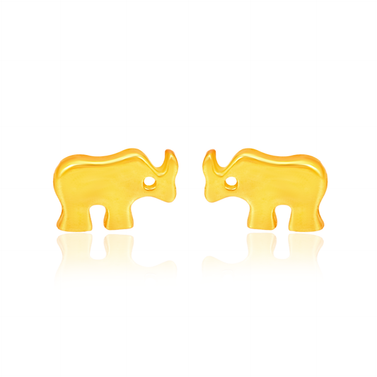TAKA Jewellery 916 Gold Earrings Rhinoceros