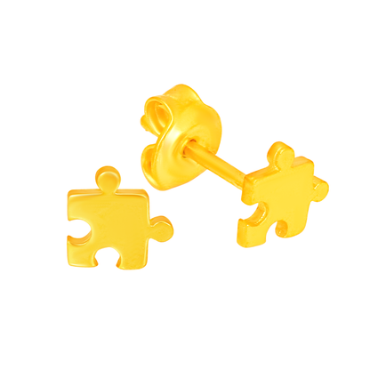 TAKA Jewellery 916 Gold Earrings Puzzle