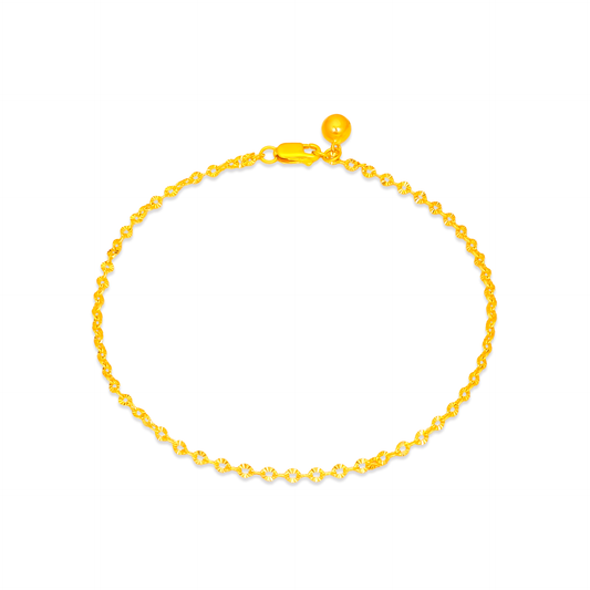 TAKA Jewellery 916 Gold Anklet with Bell