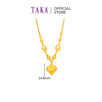 TAKA Jewellery 916 Gold Necklace Heart-shaped