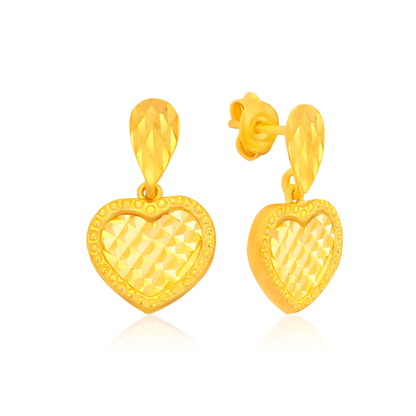 TAKA Jewellery 916 Gold Earrings Heart-shaped