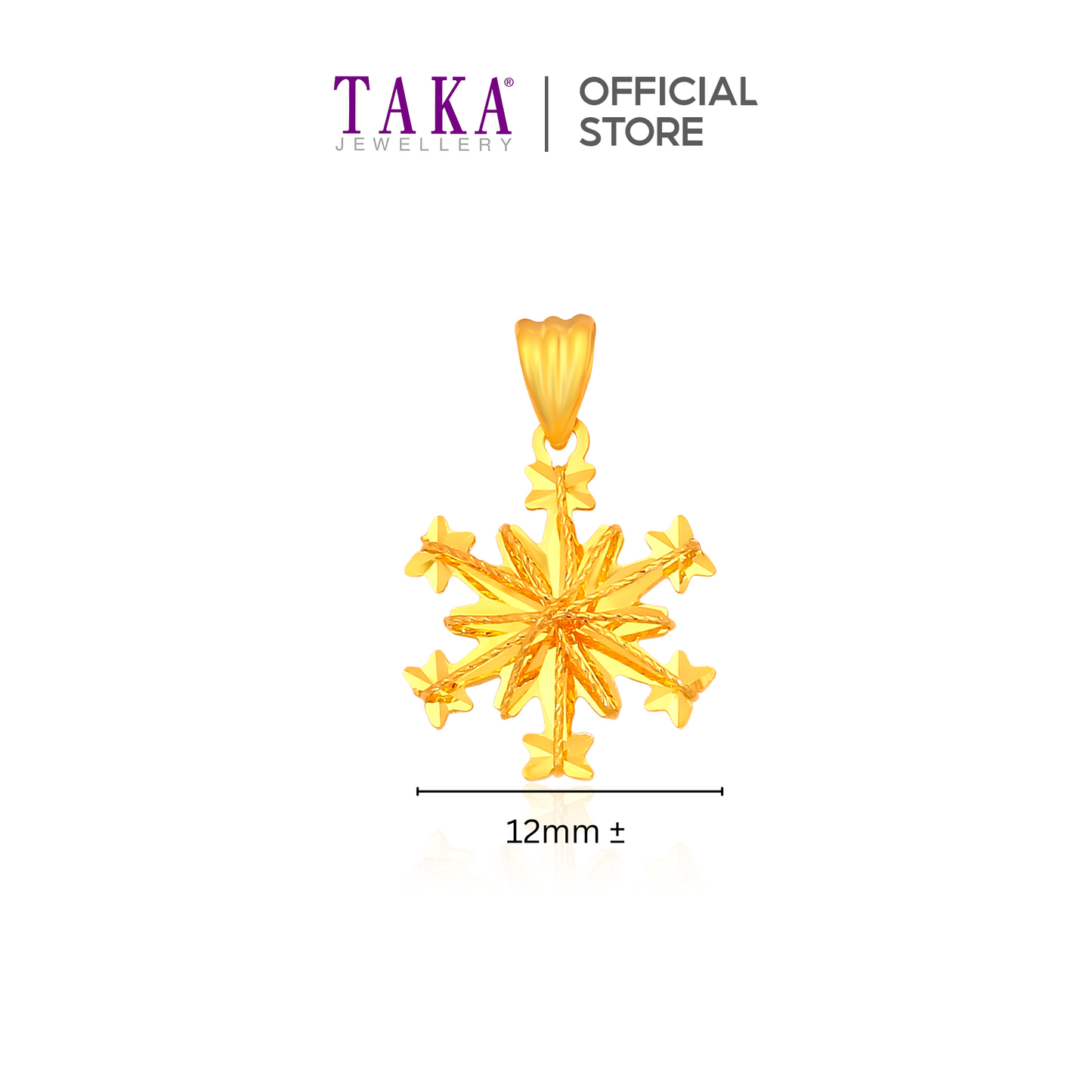 TAKA Jewellery 916 Gold Pendant Snowflake