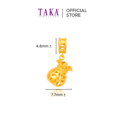 TAKA Jewellery 916 Gold Charm Fortune Bag
