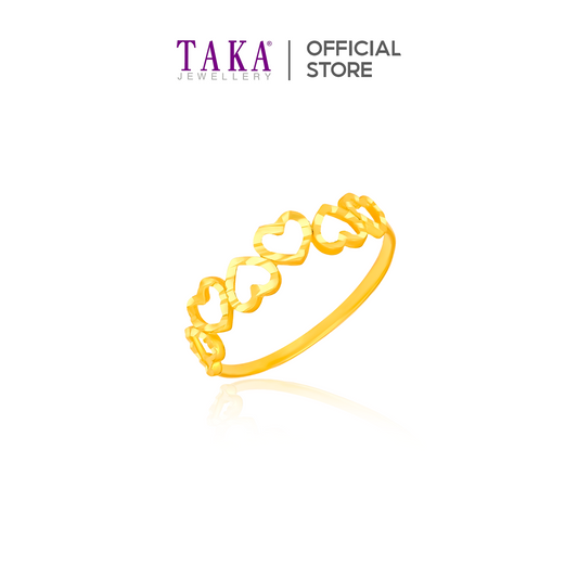 TAKA Jewellery 916 Gold Ring Hearts