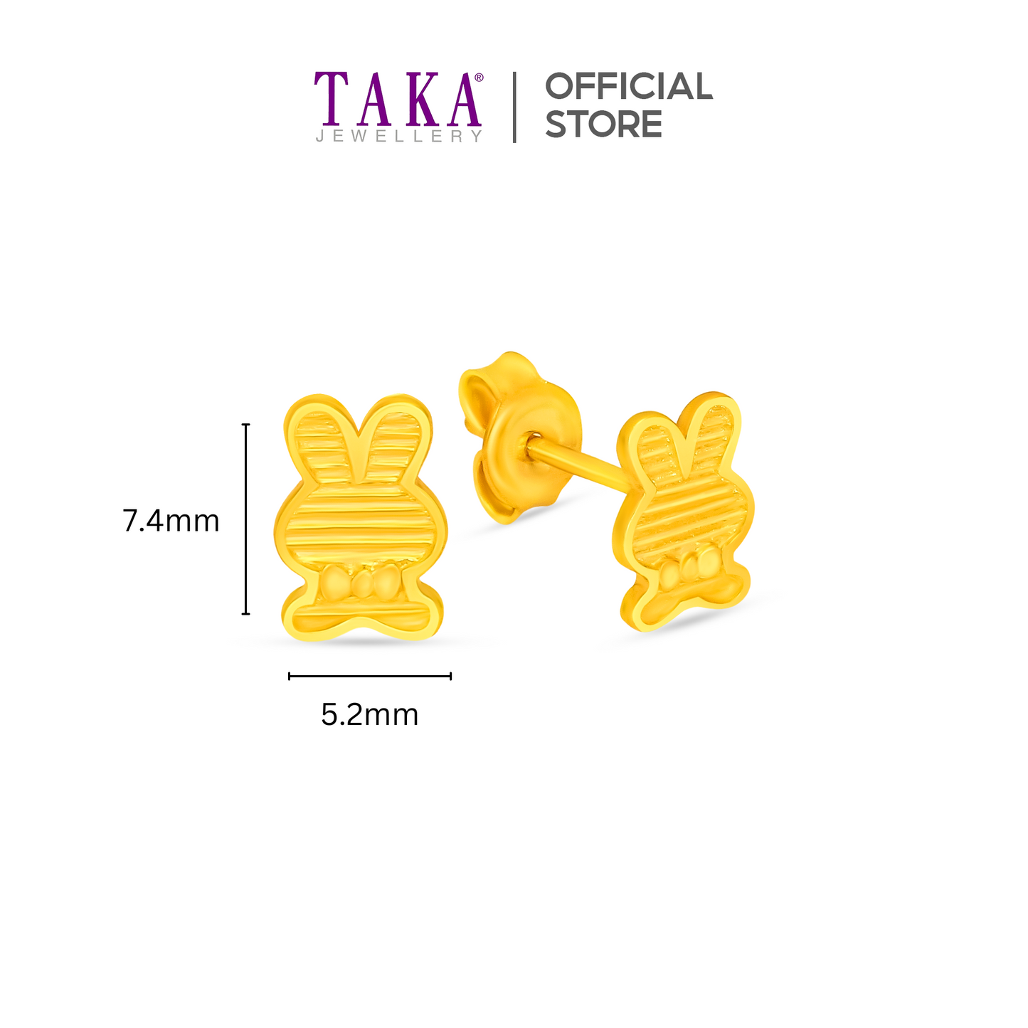 TAKA Jewellery 916 Gold Earrings Bunny