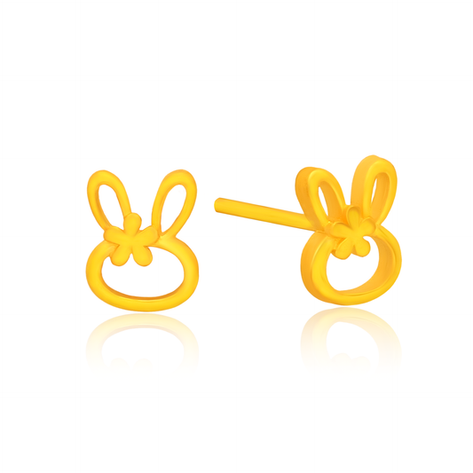 TAKA Jewellery 999 Pure Gold Earrings Bunny