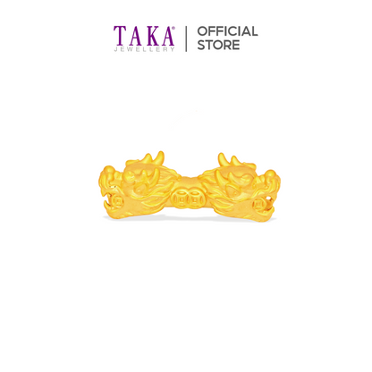 TAKA Jewellery 999 Pure Gold Charm Dragon Heads