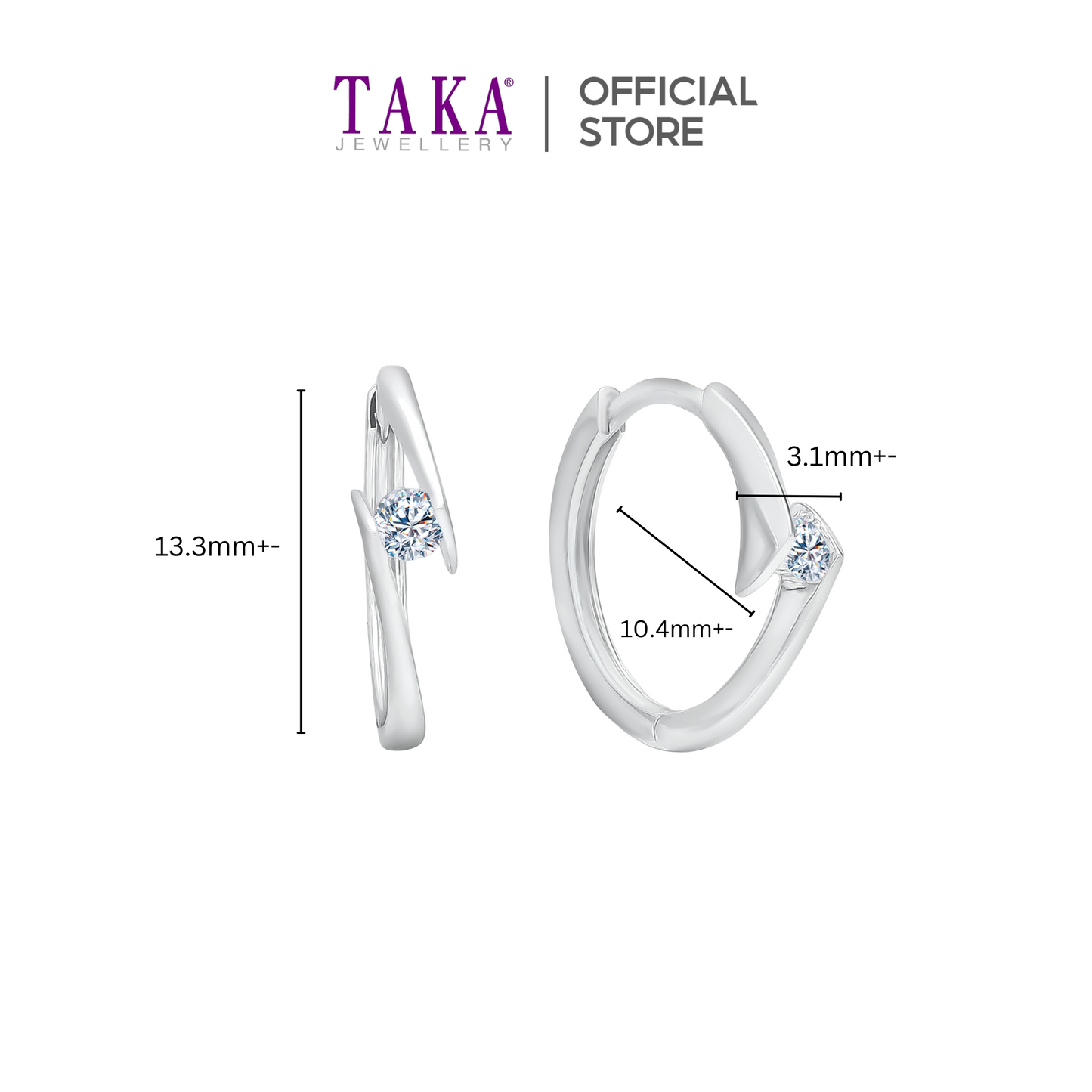TAKA Jewellery Lab Grown Diamond Earrings Hoop 10K