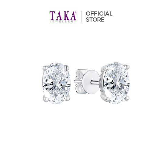TAKA Jewellery Lab Grown Diamond Earrings 10K Oval