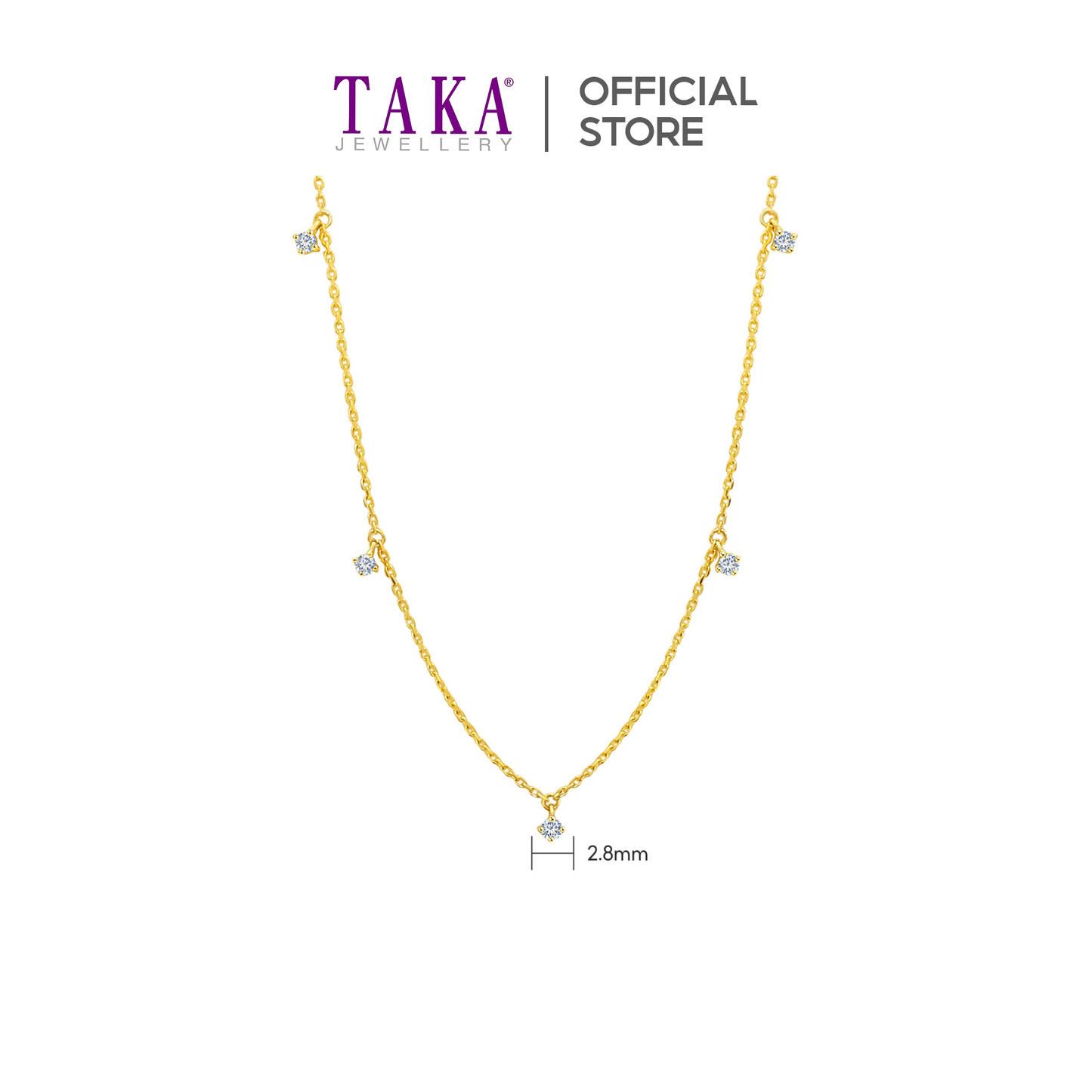 TAKA Jewellery Diamond Necklace 9K Gold